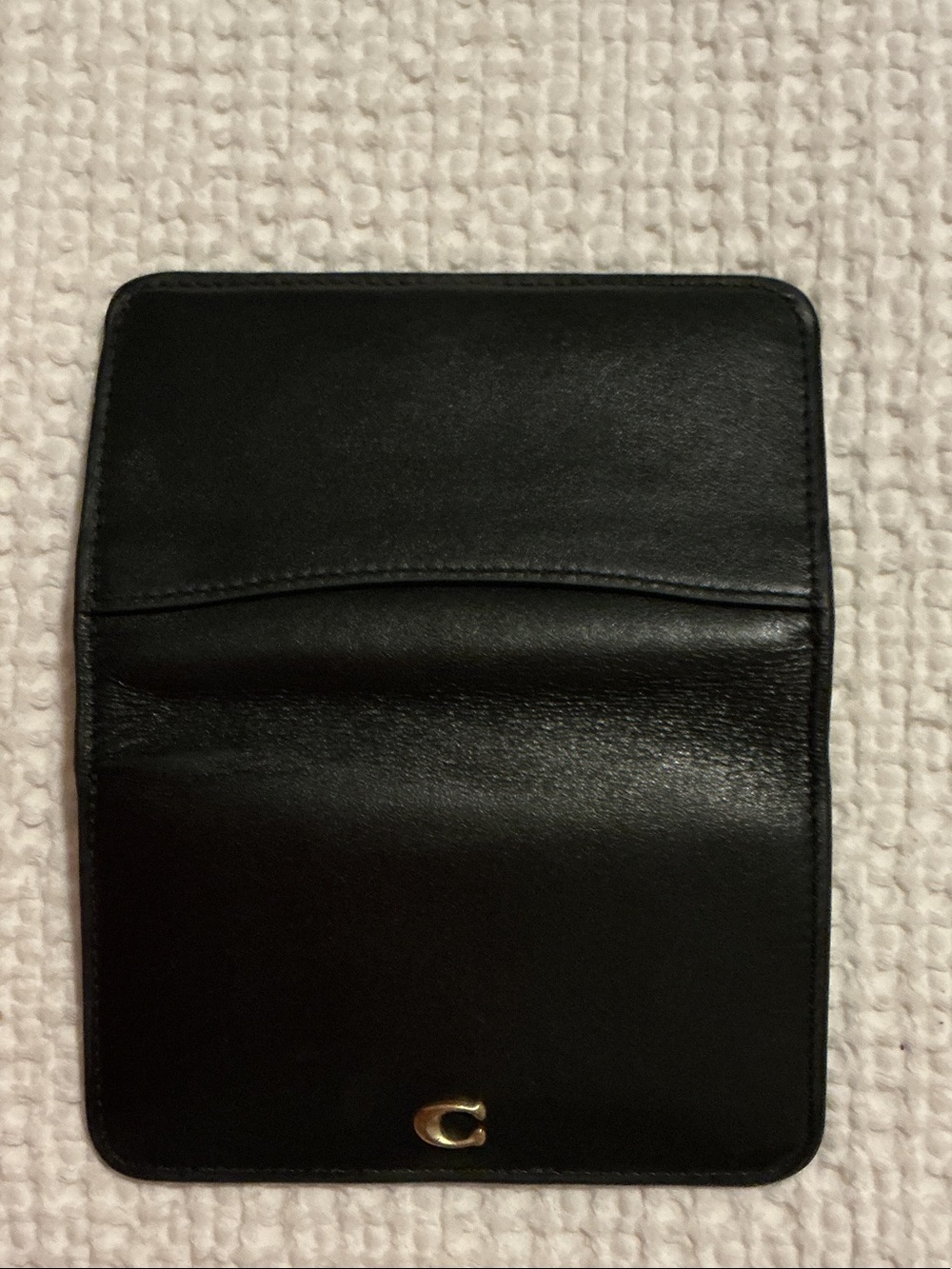 Coach Black Leather Rssential Wallet with Gold 'C' Logo - Picture 6 of 13